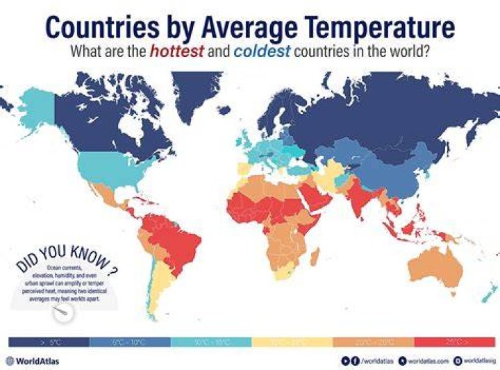 7 Coldest Country In The World, Their Annual Mean Temperatures |