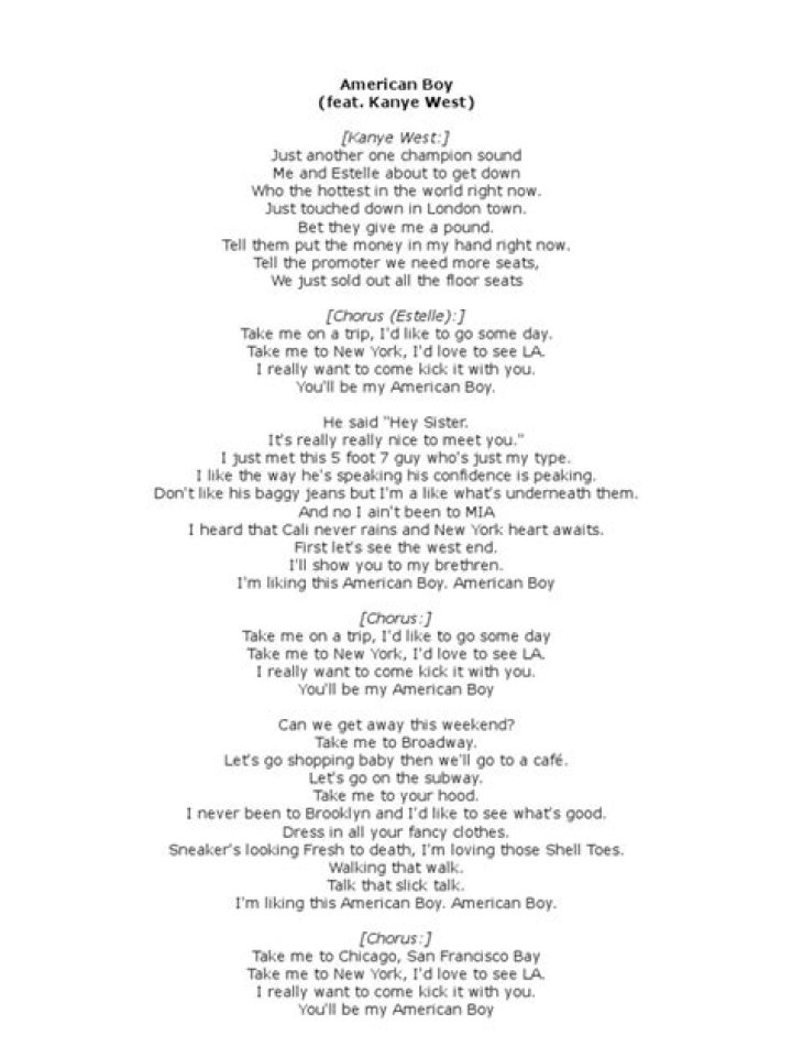 American boy lyrics |