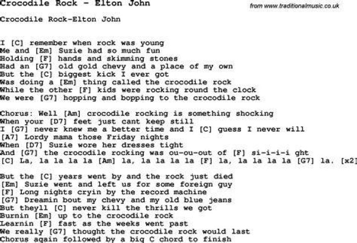 Crocodile Rock Lyrics |