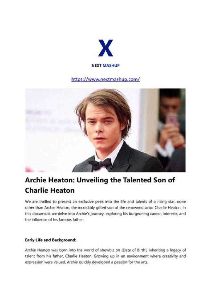 Discover the Story of Archie Heaton, Charlie Heaton’s Son |