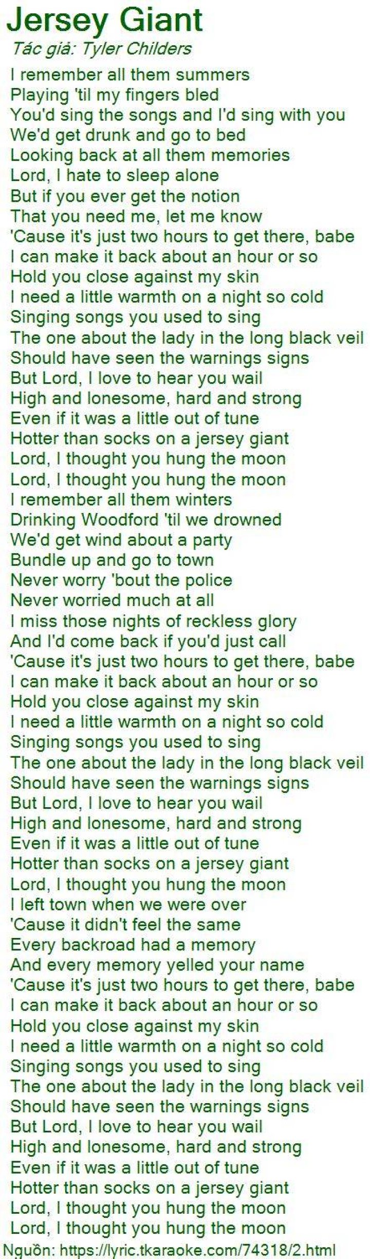 Jersey Giant Lyrics |