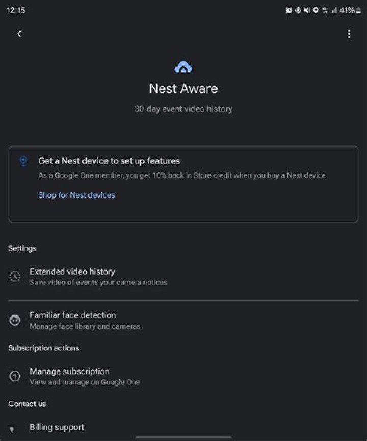 Managing Your Nest Aware Subscription