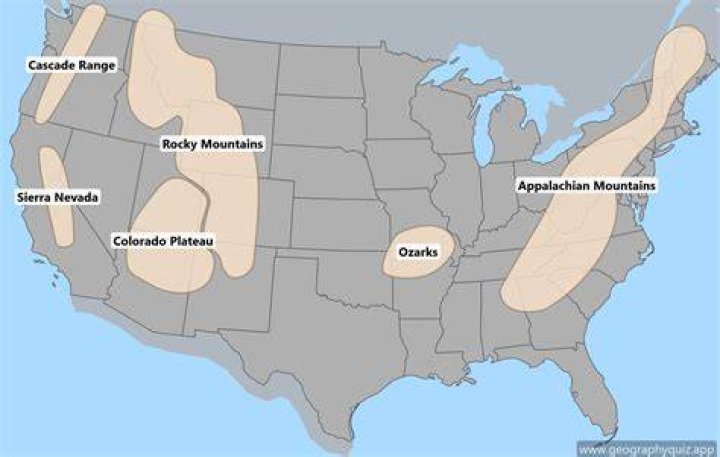 Map of Mountains in the USA |