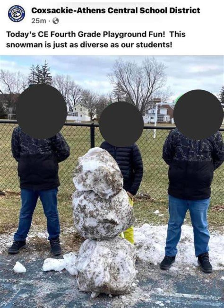 New York School Districts Racist Dirty Snowman Post Has Community Crying WTF