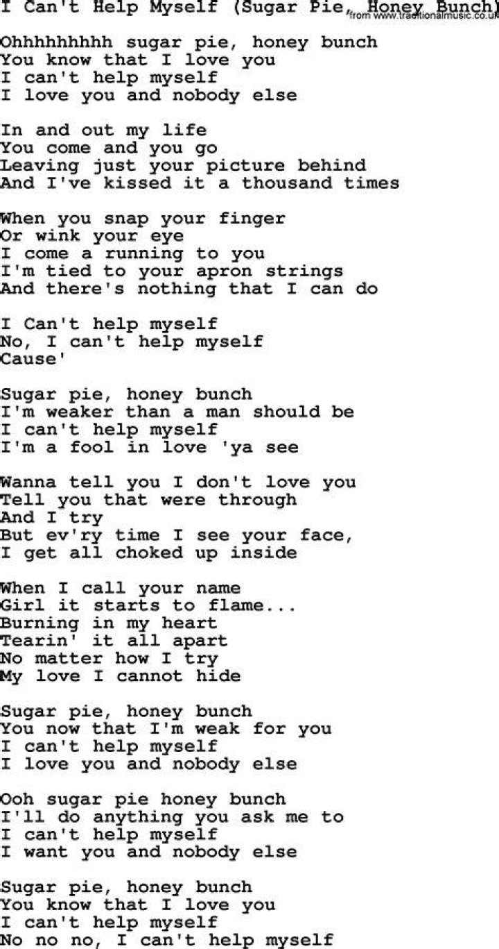 Sugar Pie Honey Bunch Lyrics |