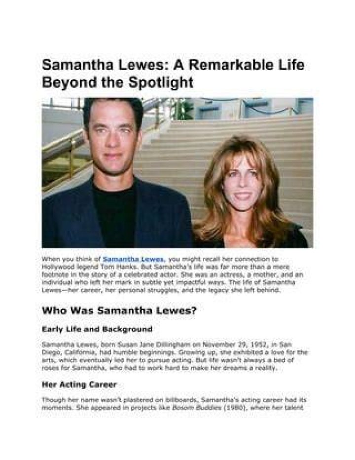 The Unraveling Truth Behind Samantha Lewes's Passing