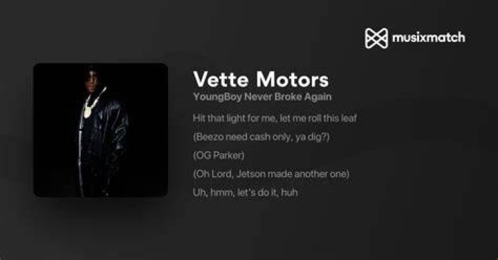 YoungBoy Never Broke Again – Vette Motors Lyrics |